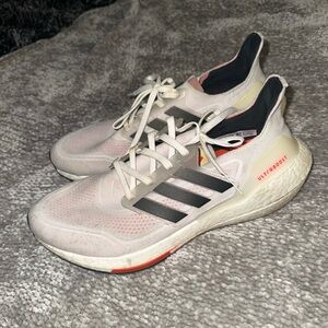 Adidas Ultraboost Cream and Gray Running Shoes
